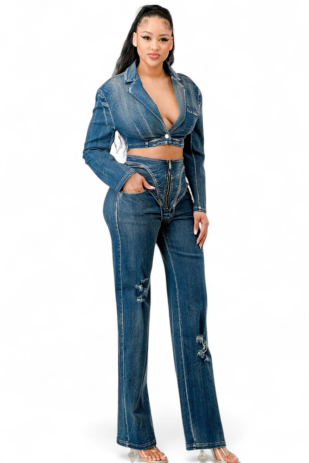 Cool Chick Denim Pant Set