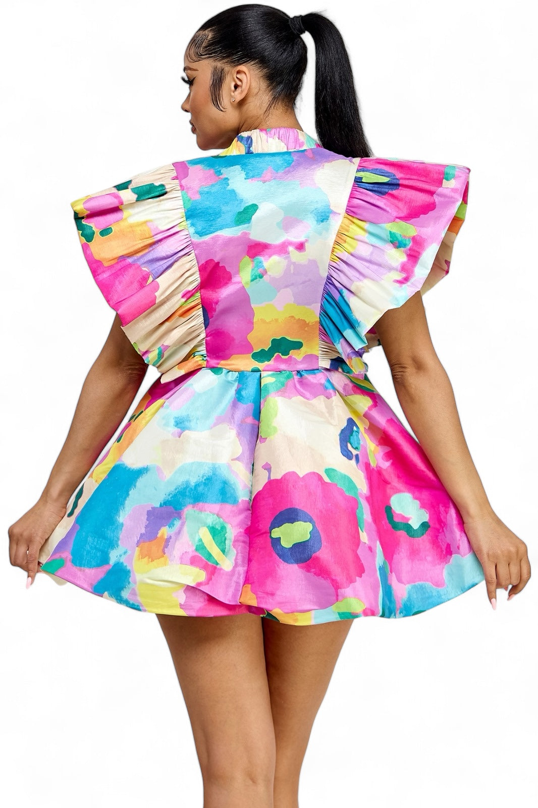 Print Wrap Dress
