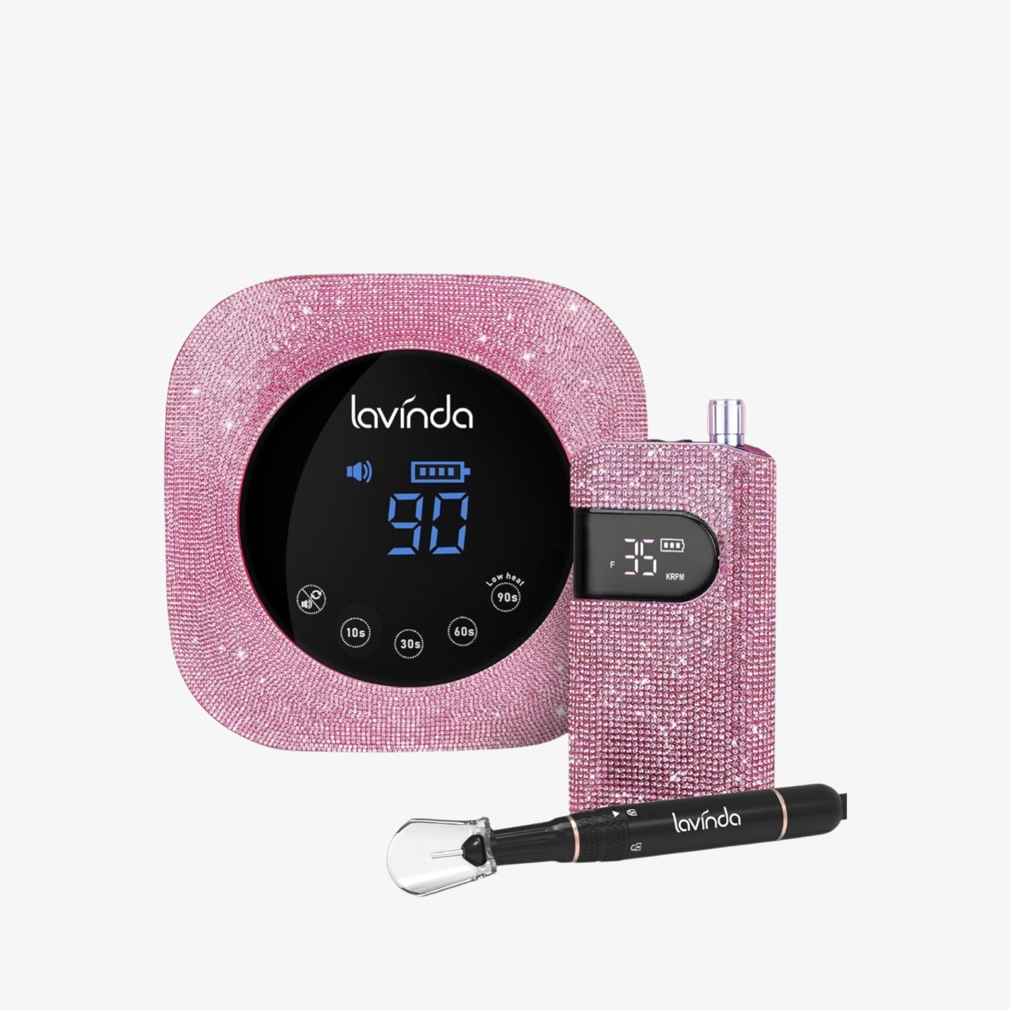 Crown™ Nail Lamp & Wand™ Nail Drill Bundle – Pink Diamond