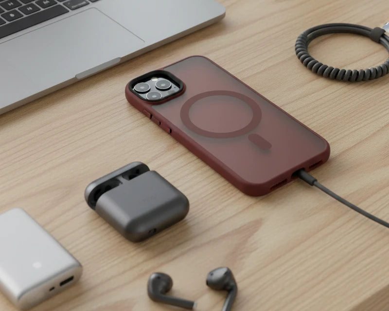 Magnetic Case For Magnetic Luxury Red Matte Protection Case