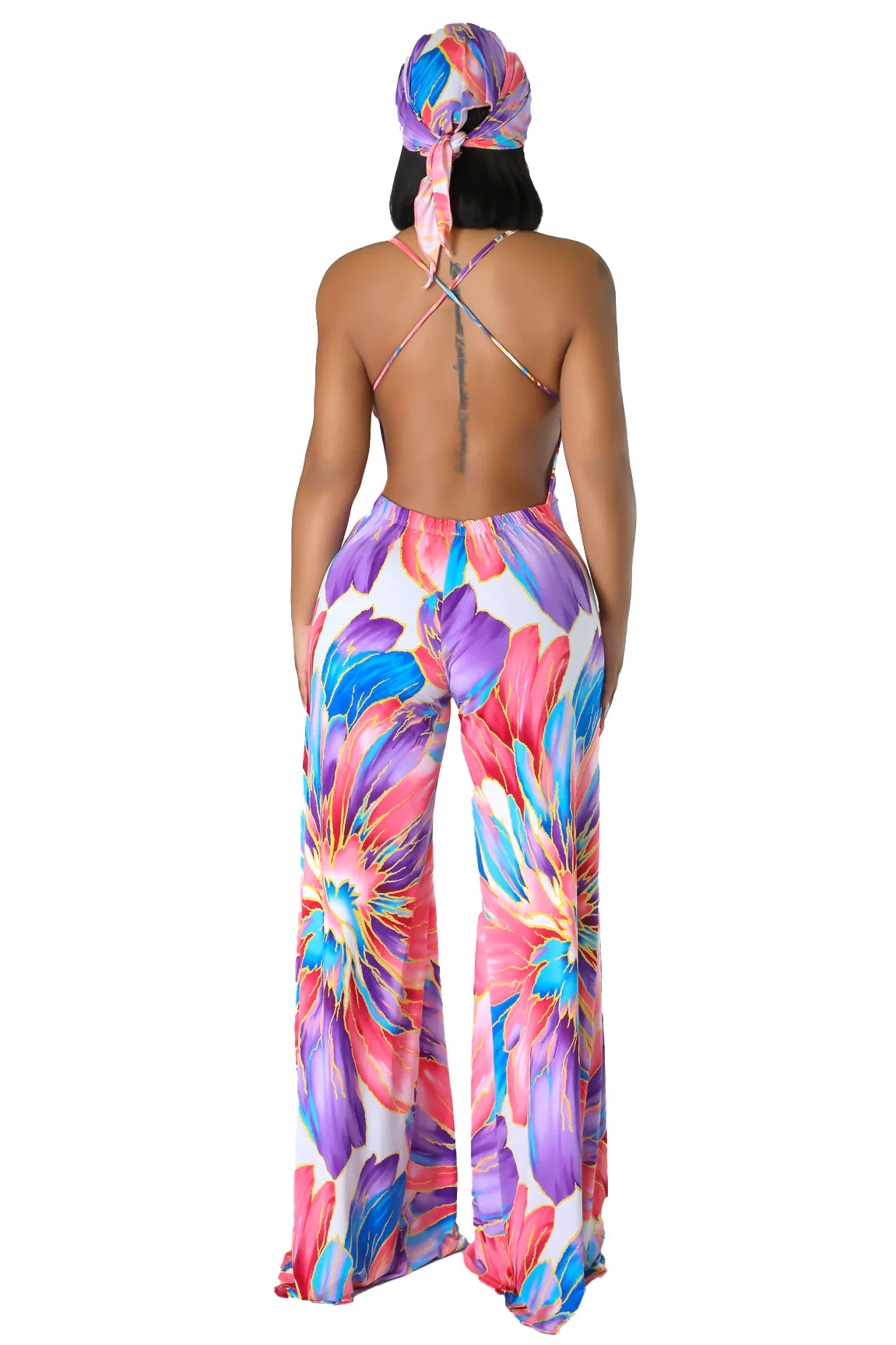 Multi Color Stretch Jumpsuit