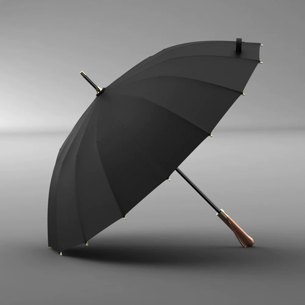 16 Bones Wooden Handle Classy Retro Style Gentleman Minimalist Umbrella