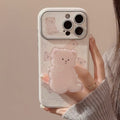 Korean bear holder iphone15 apple 16promax mobile phone case 17 suitable for ins super cute 11/12