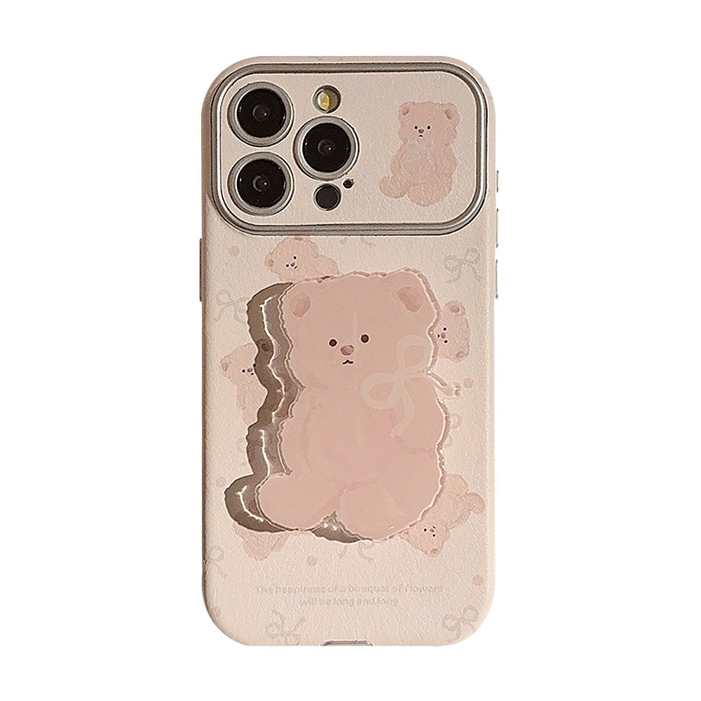 Korean bear holder iphone15 apple 16promax mobile phone case 17 suitable for ins super cute 11/12