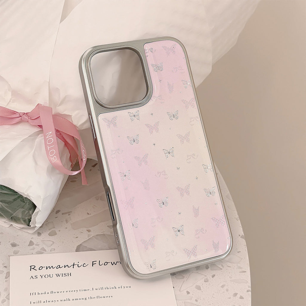 Gilt ins powder butterfly apple 16pro max mobile phone case iphone15 Epoxy 17 is suitable for huawei mate70.