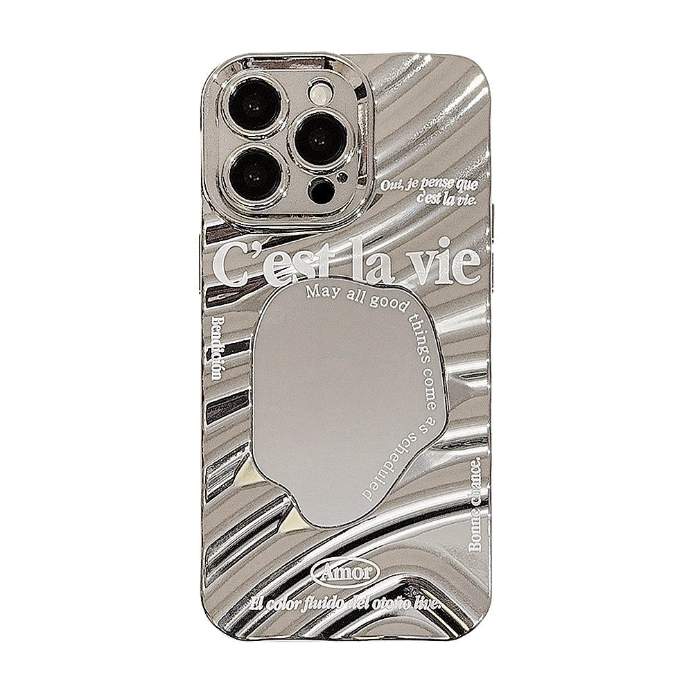 Minimalist English iPhone17promax iPhone case 14 Personality and high-end sense 11 Mirror 13 Electroplating 16 Hard