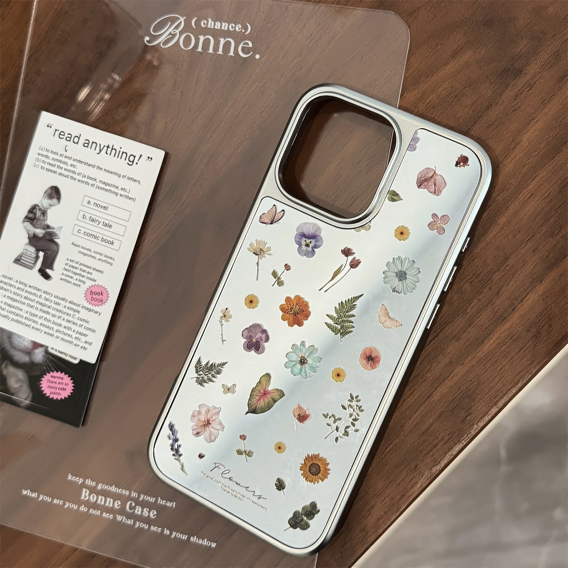 Small fresh flowers are suitable for 16 Apple 15promax mobile phone case iphone17 mirror 13 electroplating hard 15 Huawei