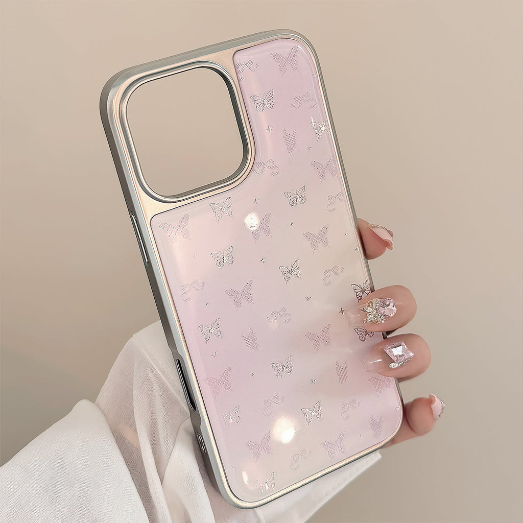 Gilt ins powder butterfly apple 16pro max mobile phone case iphone15 Epoxy 17 is suitable for huawei mate70.