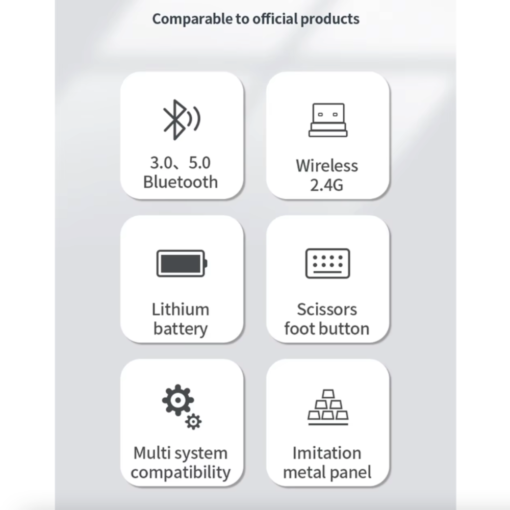 Onetify Dual Mode Wireless Ultra Thin Full Size Wireless Keyboard and Mouse Set