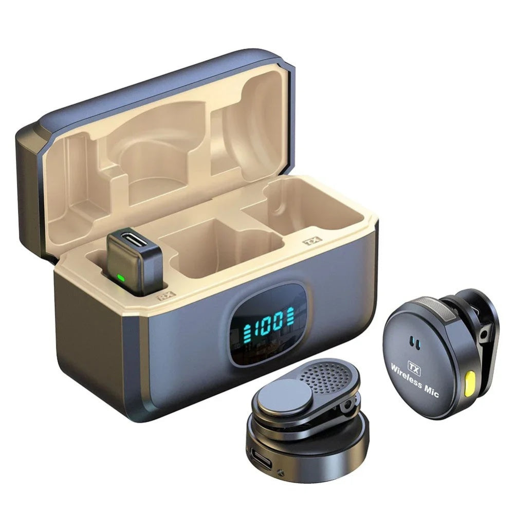 Duo Wireless Button Mag Mic with Charging Case