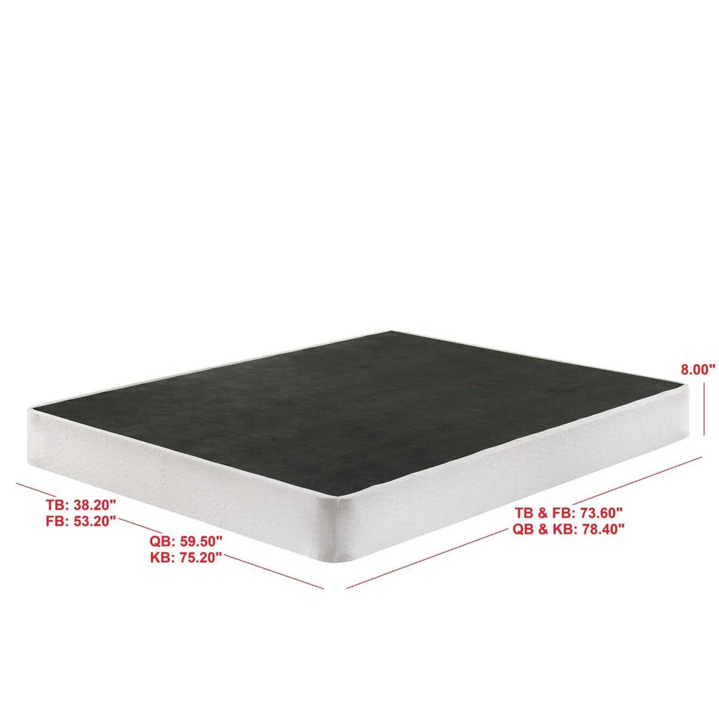 Queen size 8-inch Metal Frame Box-Spring Mattress Foundation with Cover