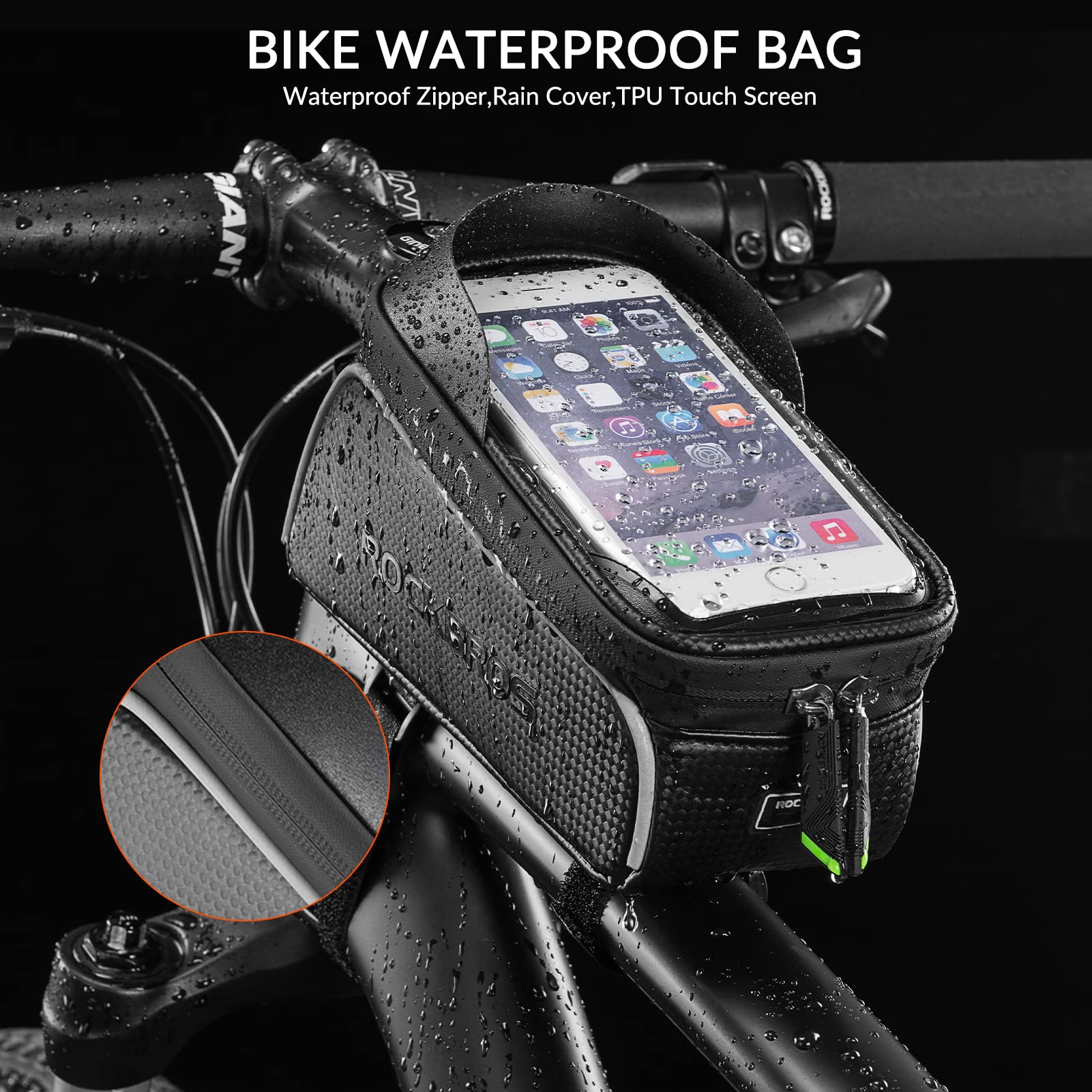 ROCKBROS Bike Phone Front Frame Bag Waterproof