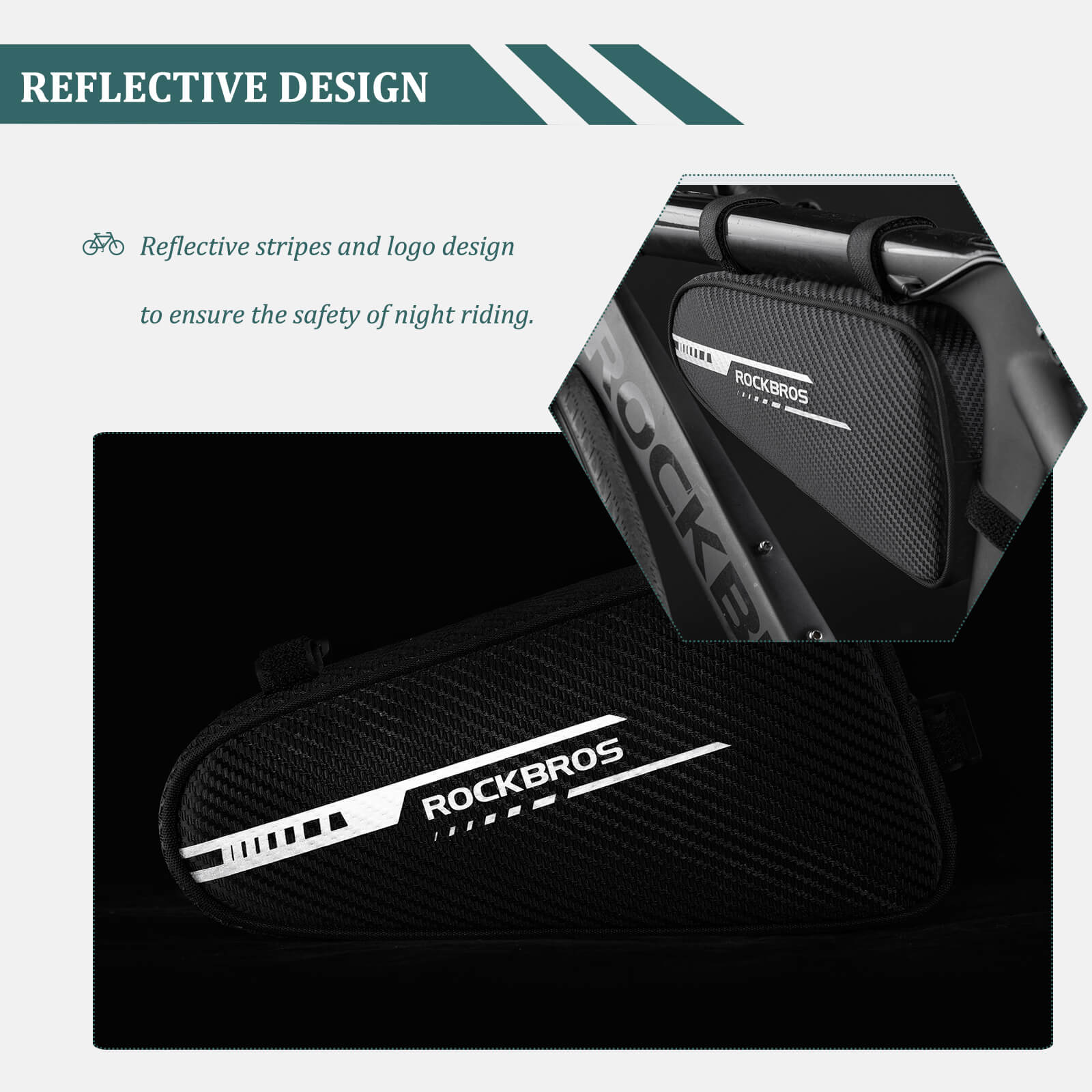 ROCKBROS Top Tube Bike Frame Bag Triangle Storage Pouch