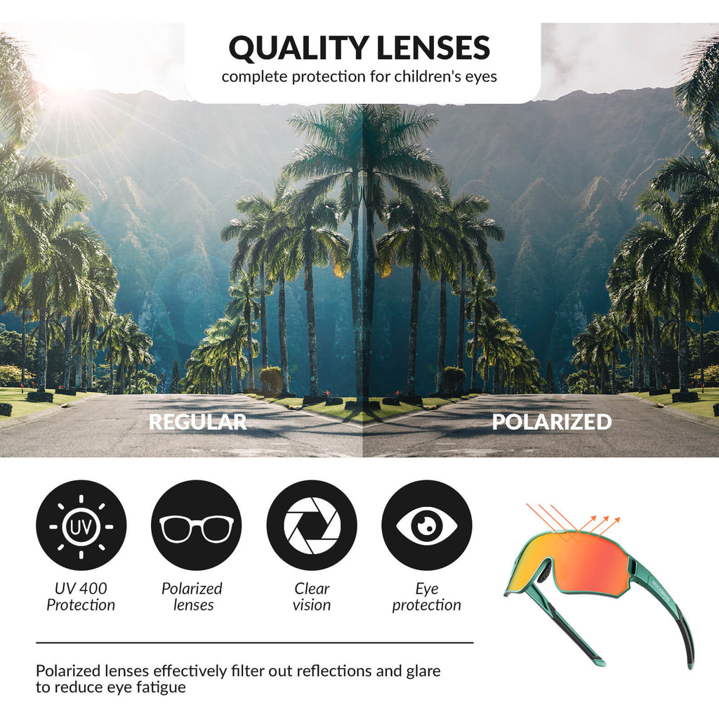 ROCKBROS Kids Polarized Cycling Sunglasses UV400 Bike Glasses