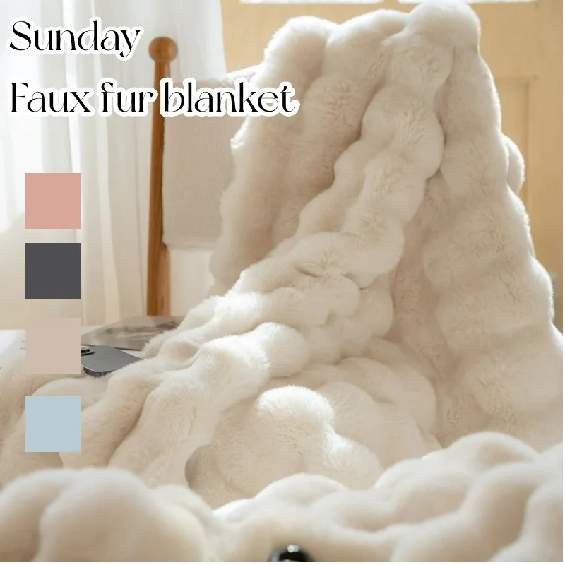 Lux Faux Fur Throw Blanket