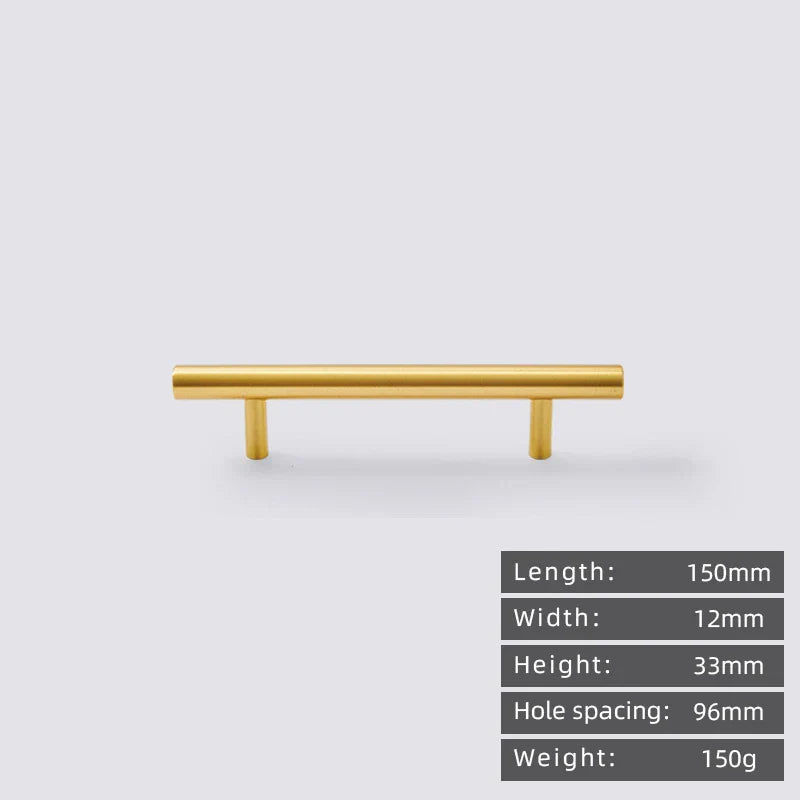 Minimalist solid brass cabinet pulls & handles