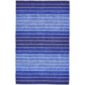5' X 8' Striped Hand-Tufted Wool/Cotton Blue Area Rug