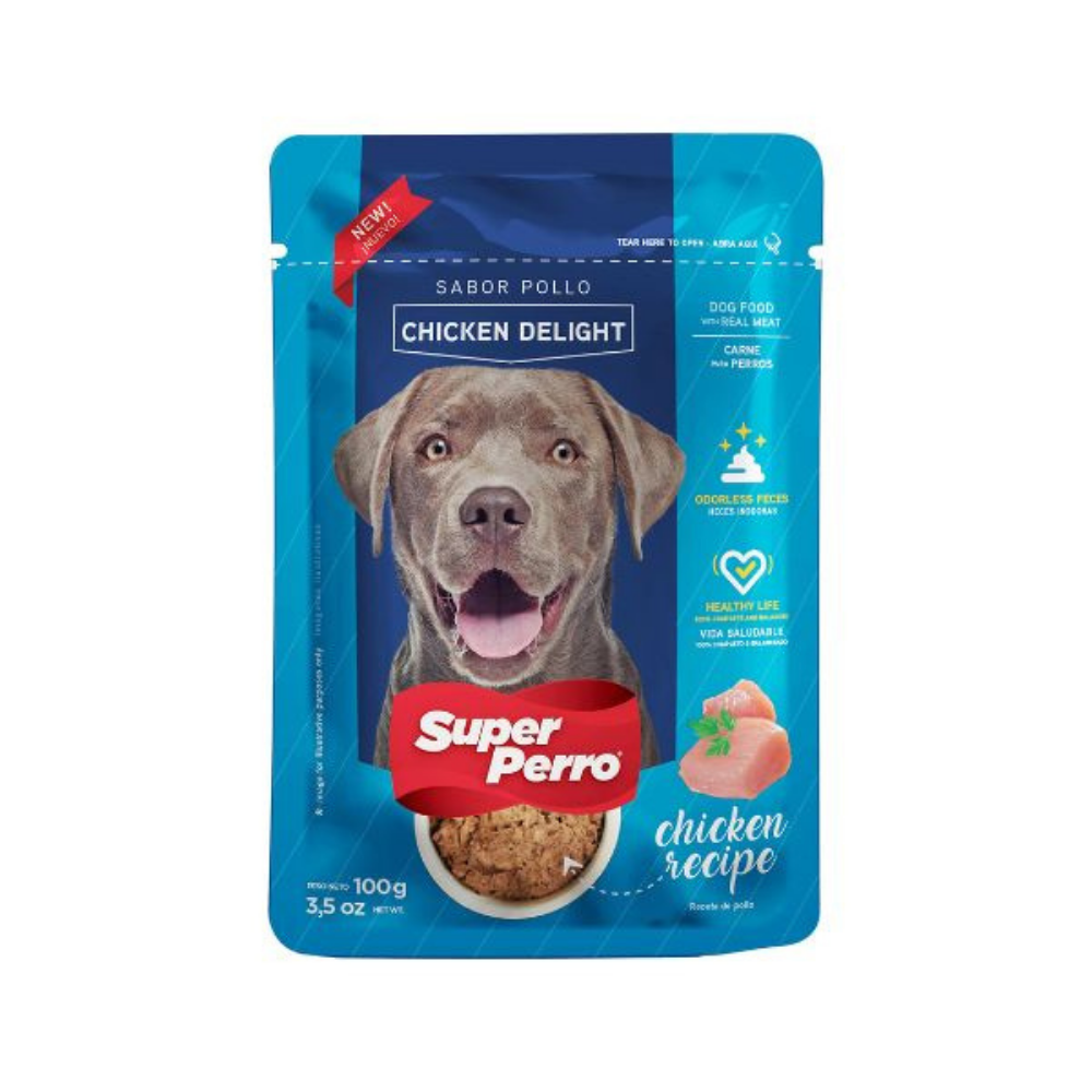 Super Perro Chicken Delight Wet Dog Food Pouch (3.52 oz / 100 g)