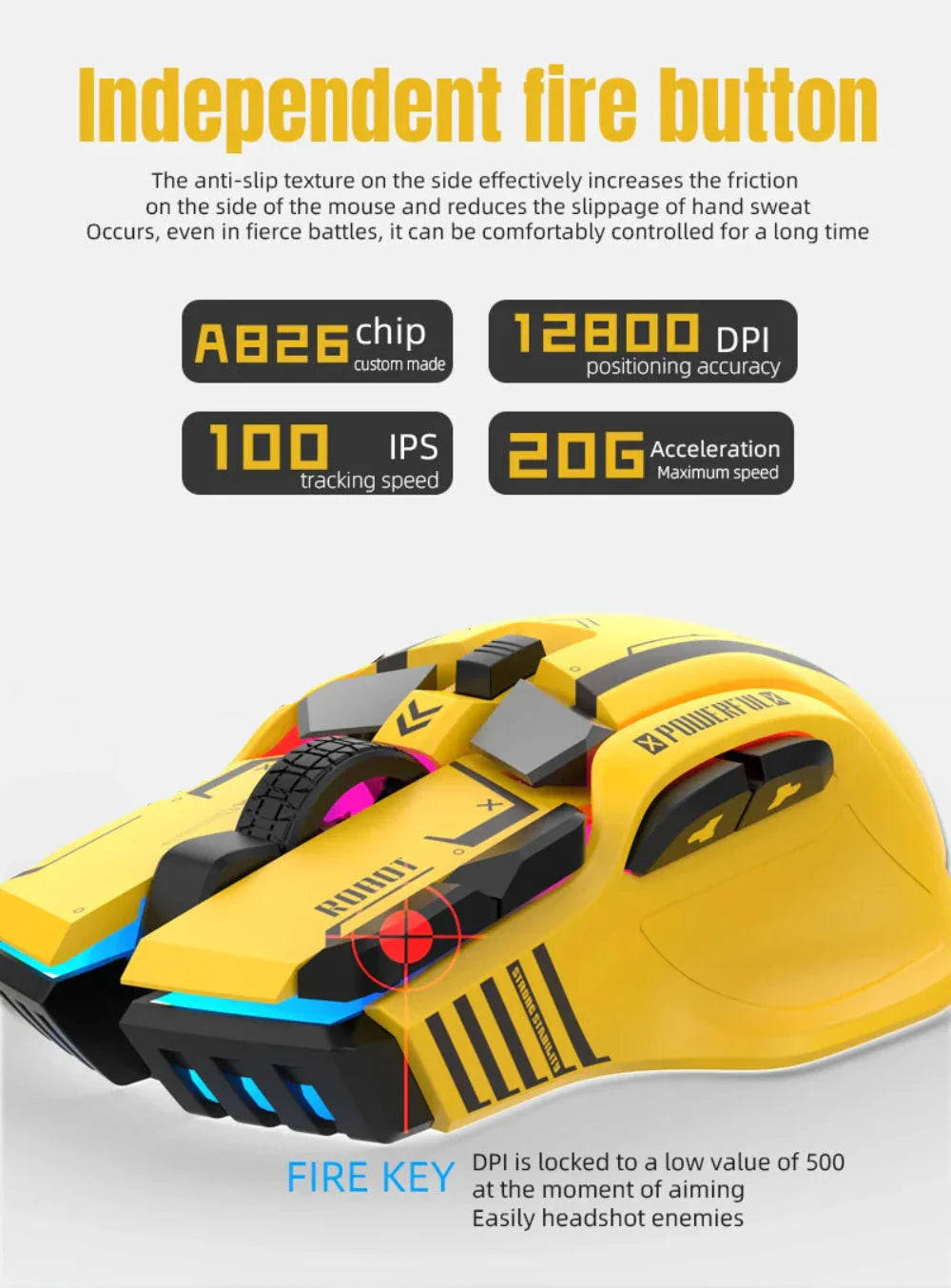 12800 DPI RGB USB Gaming Mouse