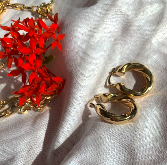 Gold Twist Hoops