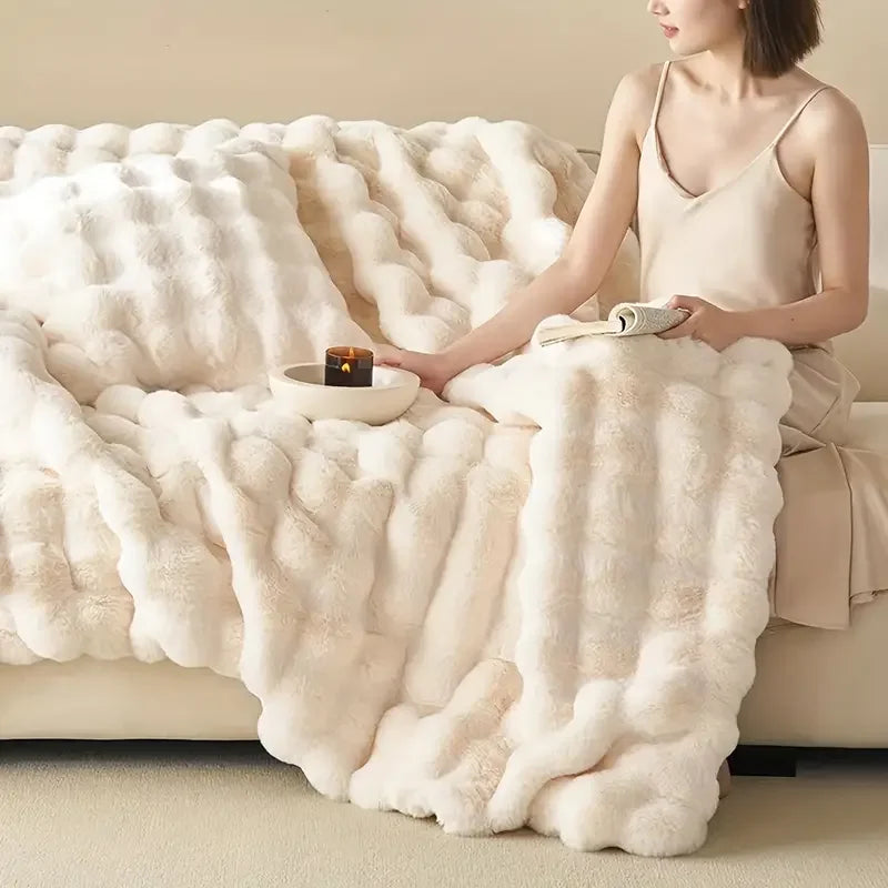 Lux Faux Fur Throw Blanket