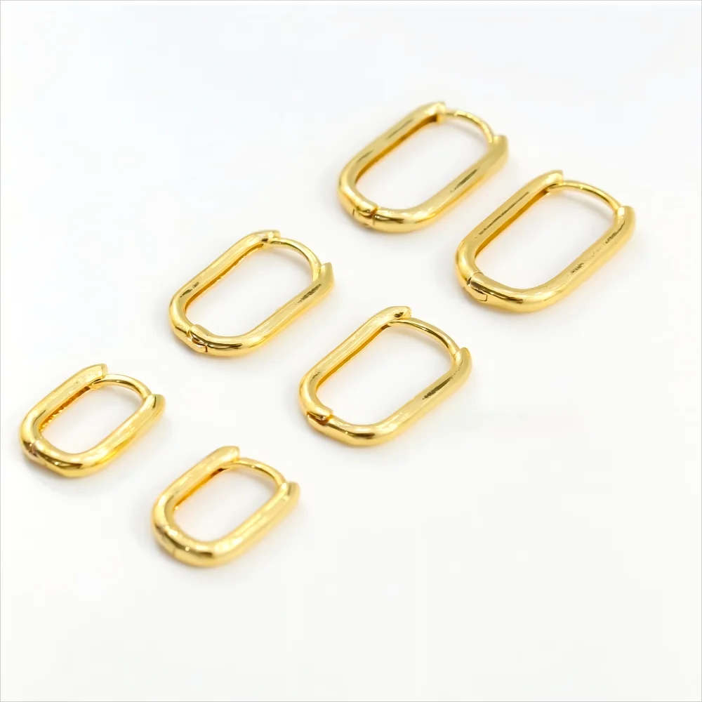 Minimalist Huggie Square Hoop Earrings