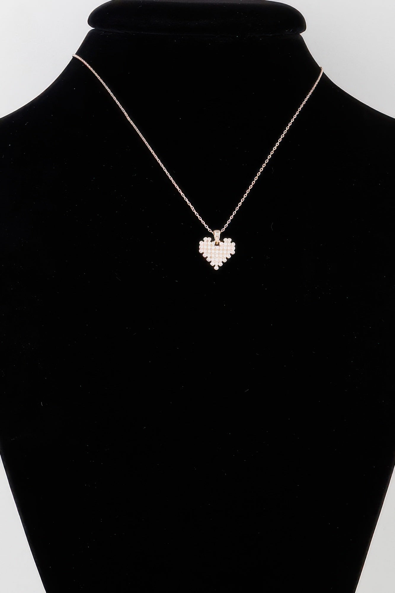 Block Pearl Heart Necklace