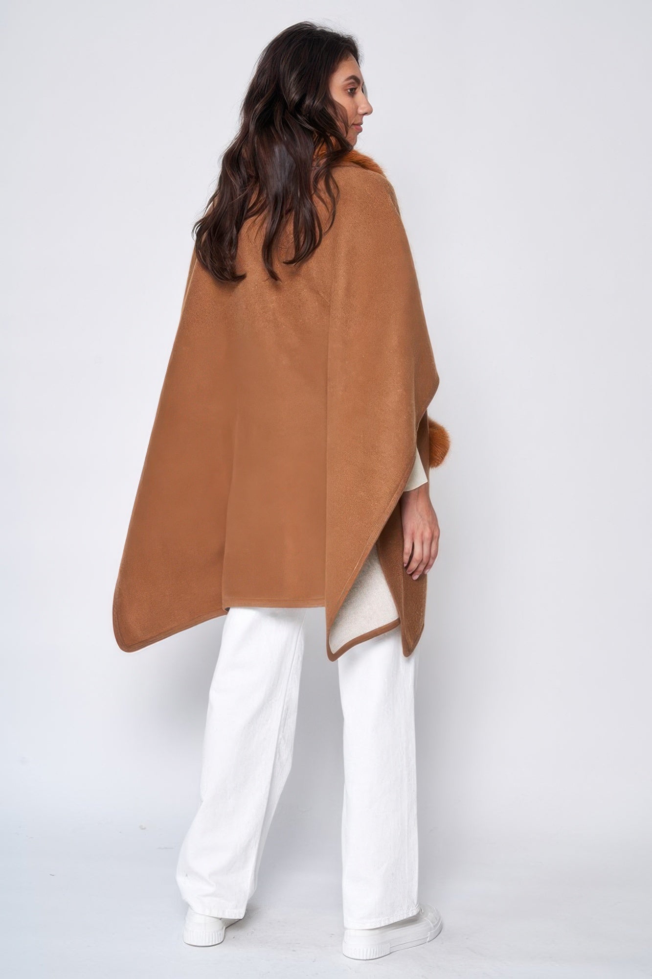 Faux Fur Collar Kimono
