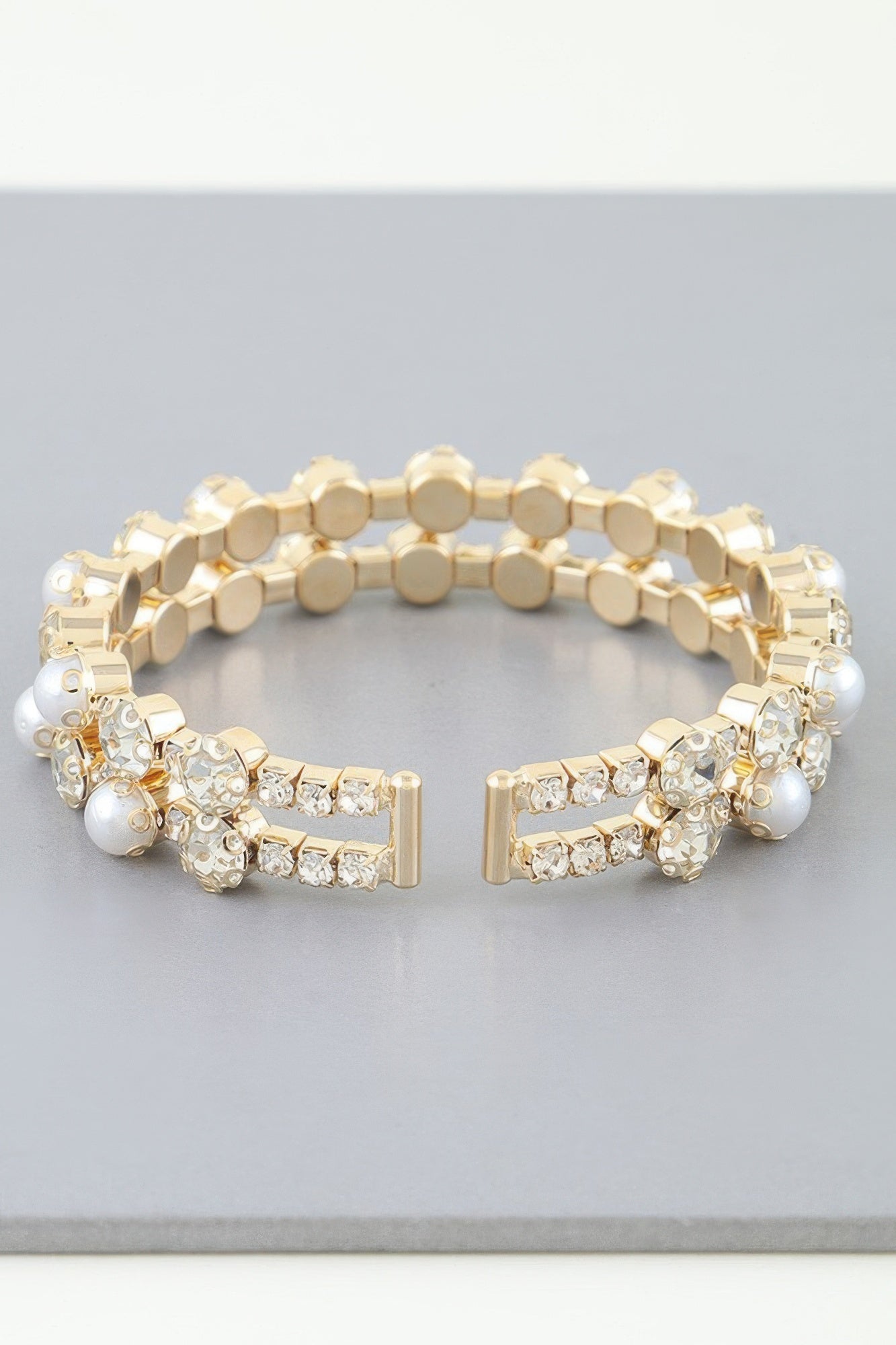 Double Pearled Cuff Bracelet
