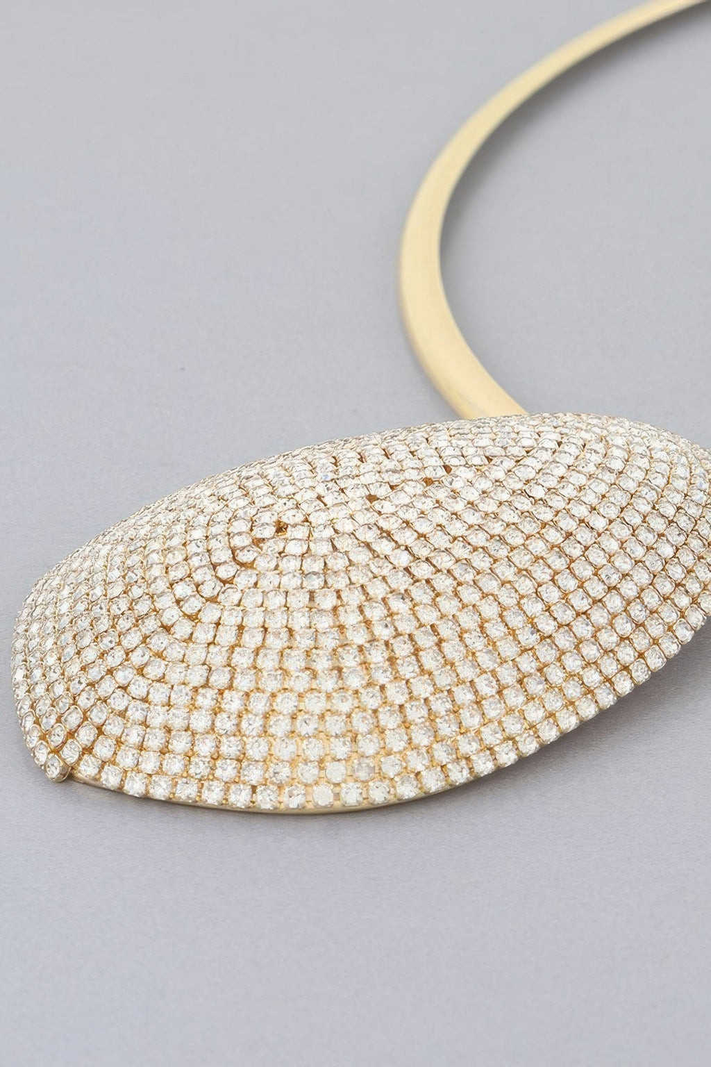 Rhinestone Plate Choker Necklace