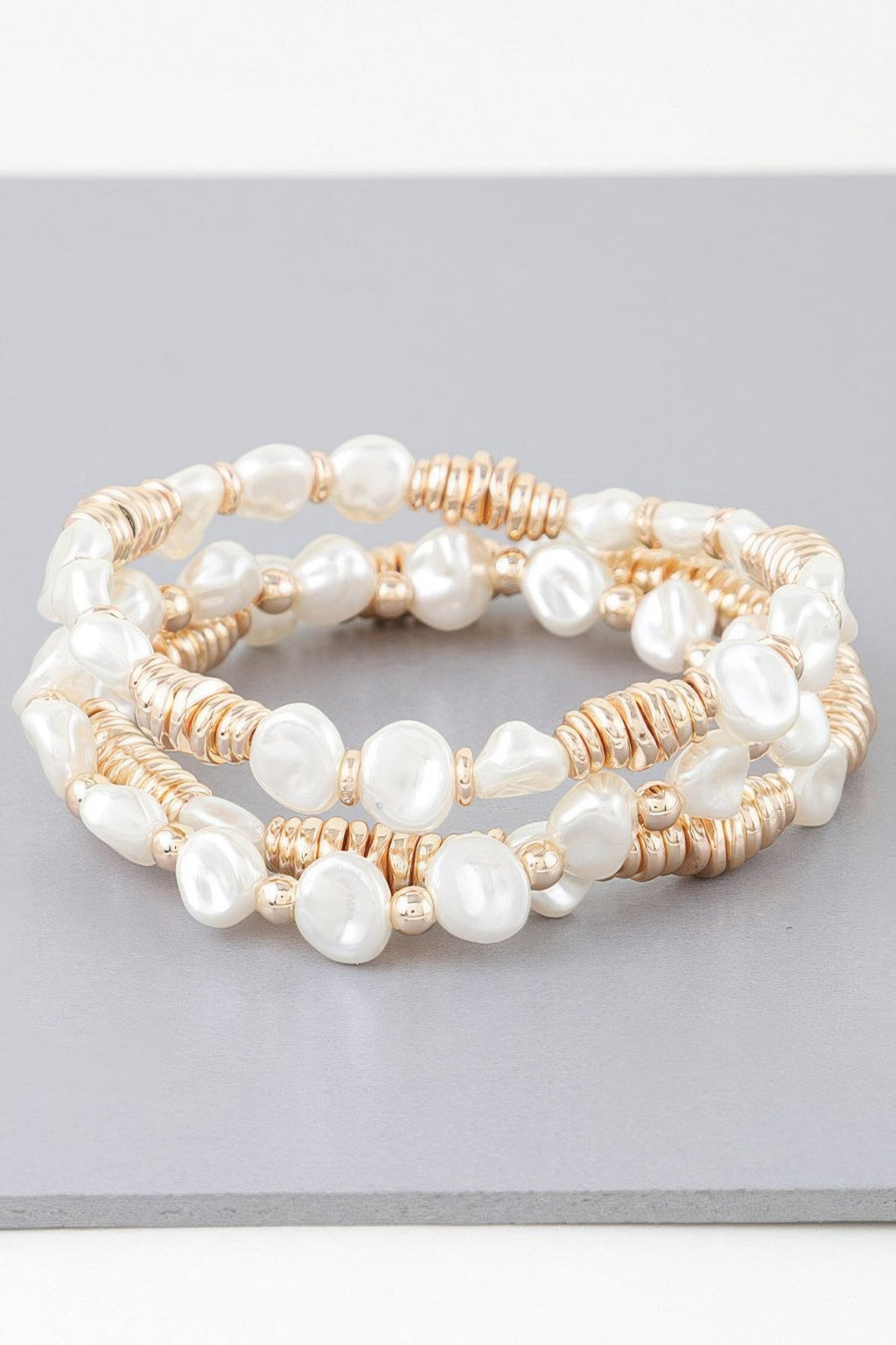 Multi Stone N Disc Bracelet