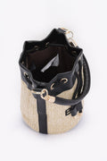 Faux Straw Bucket Bag