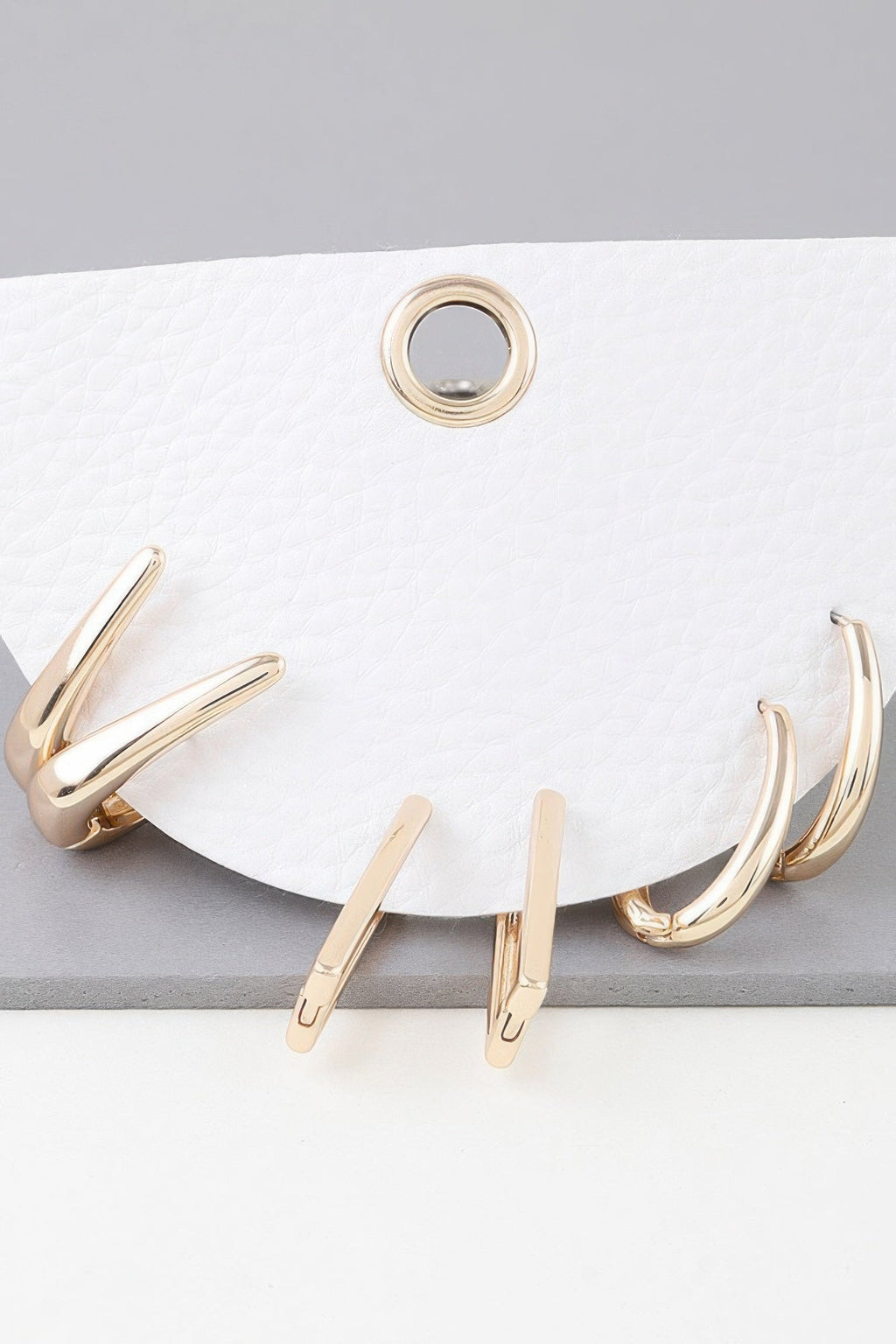 Multi Shiny Modern Hoop Earrings Set