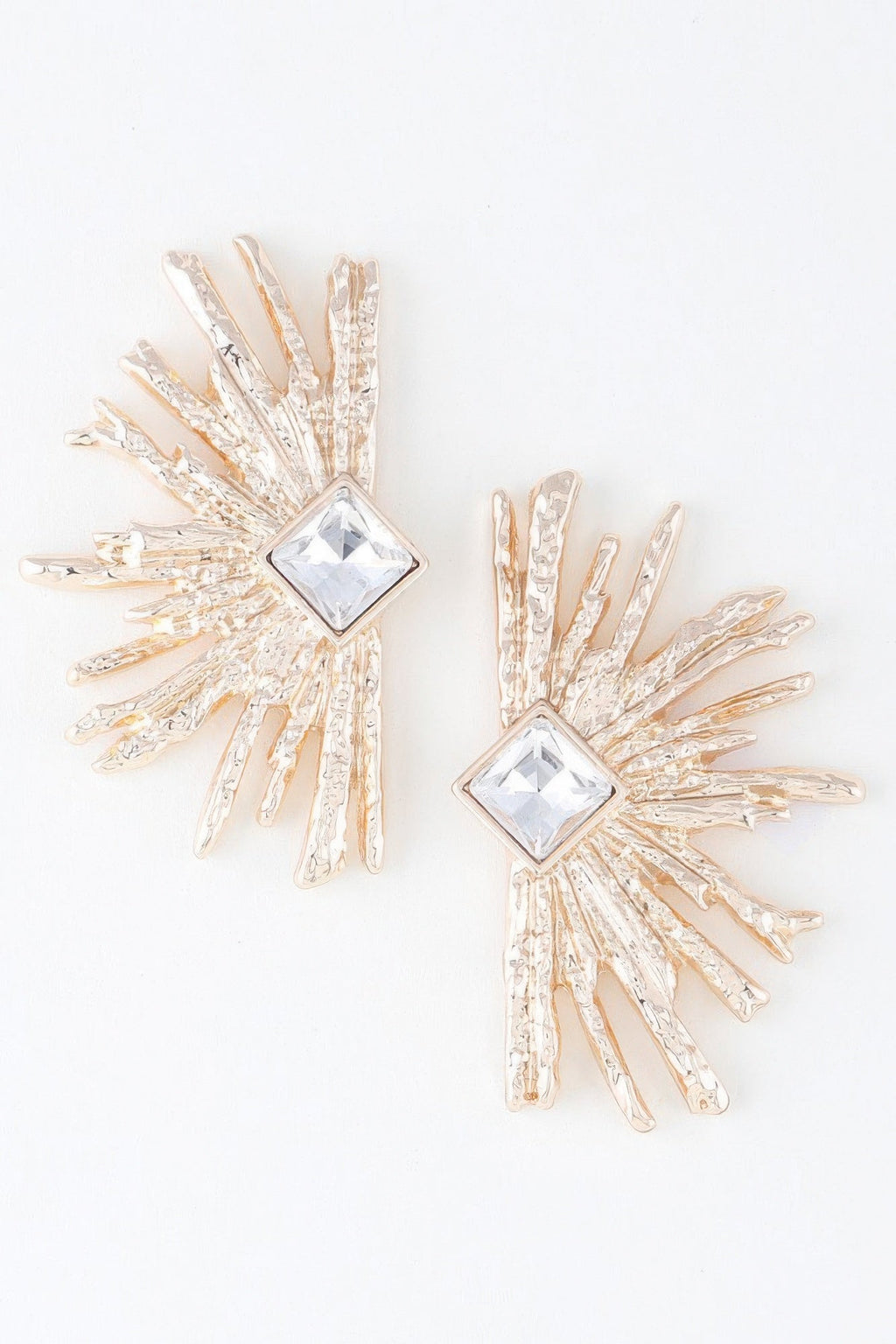 Diamond Rhinestone Flare Earrings