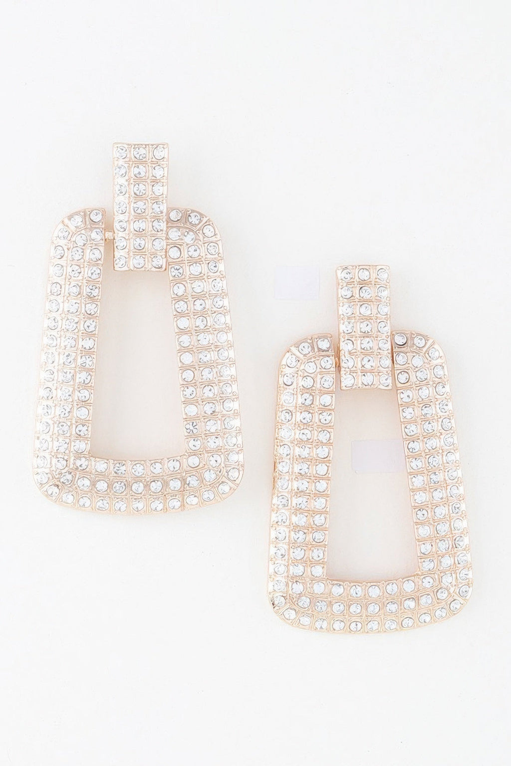Triple Rhinestone Frame Earrings