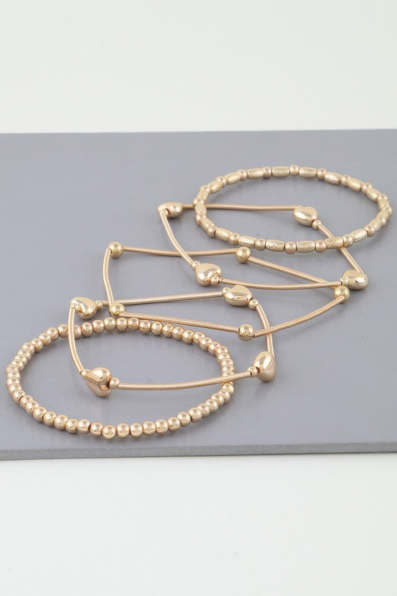 Multi Heart Coil Beaded Bracelet