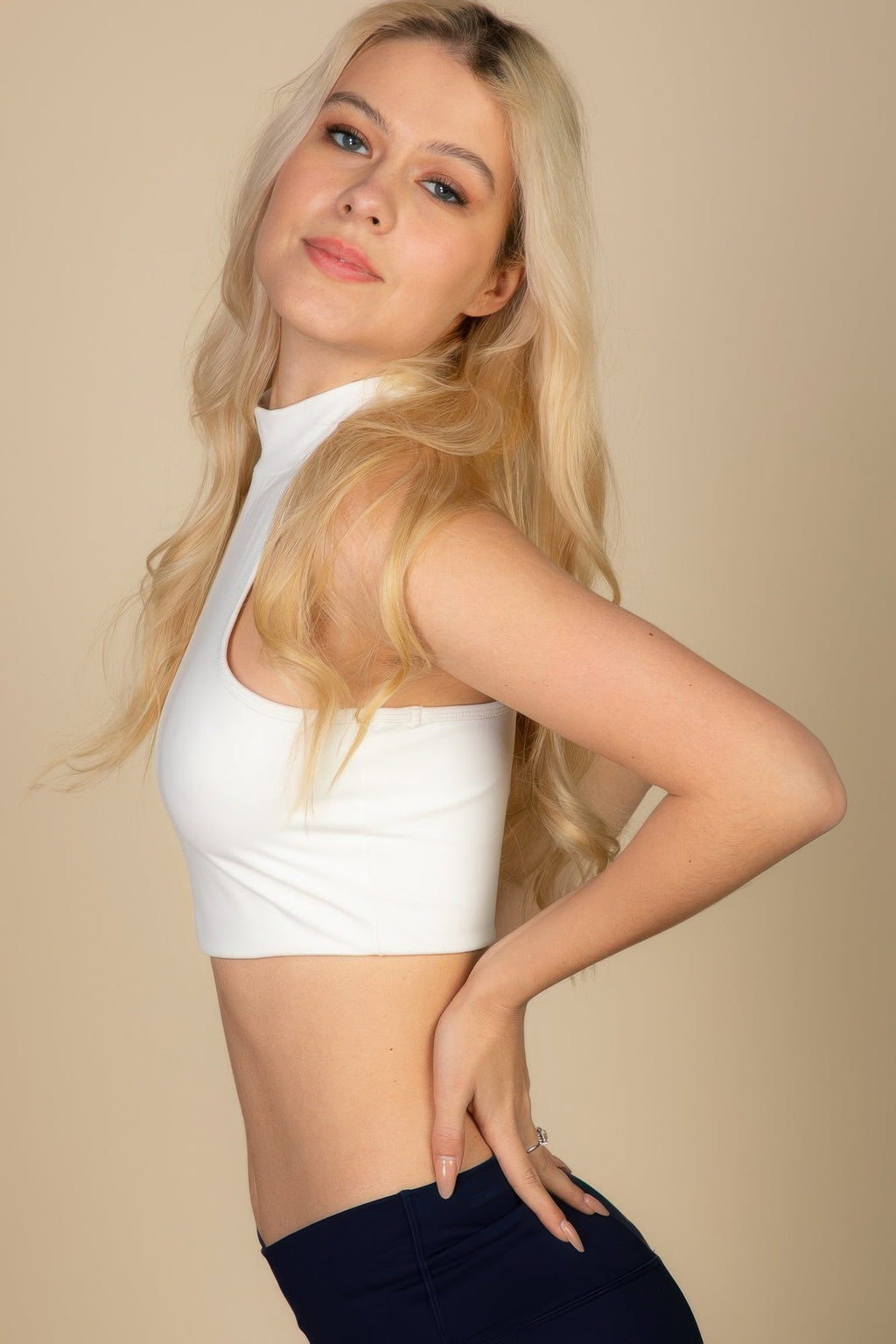 High Neck Sleeveless Top