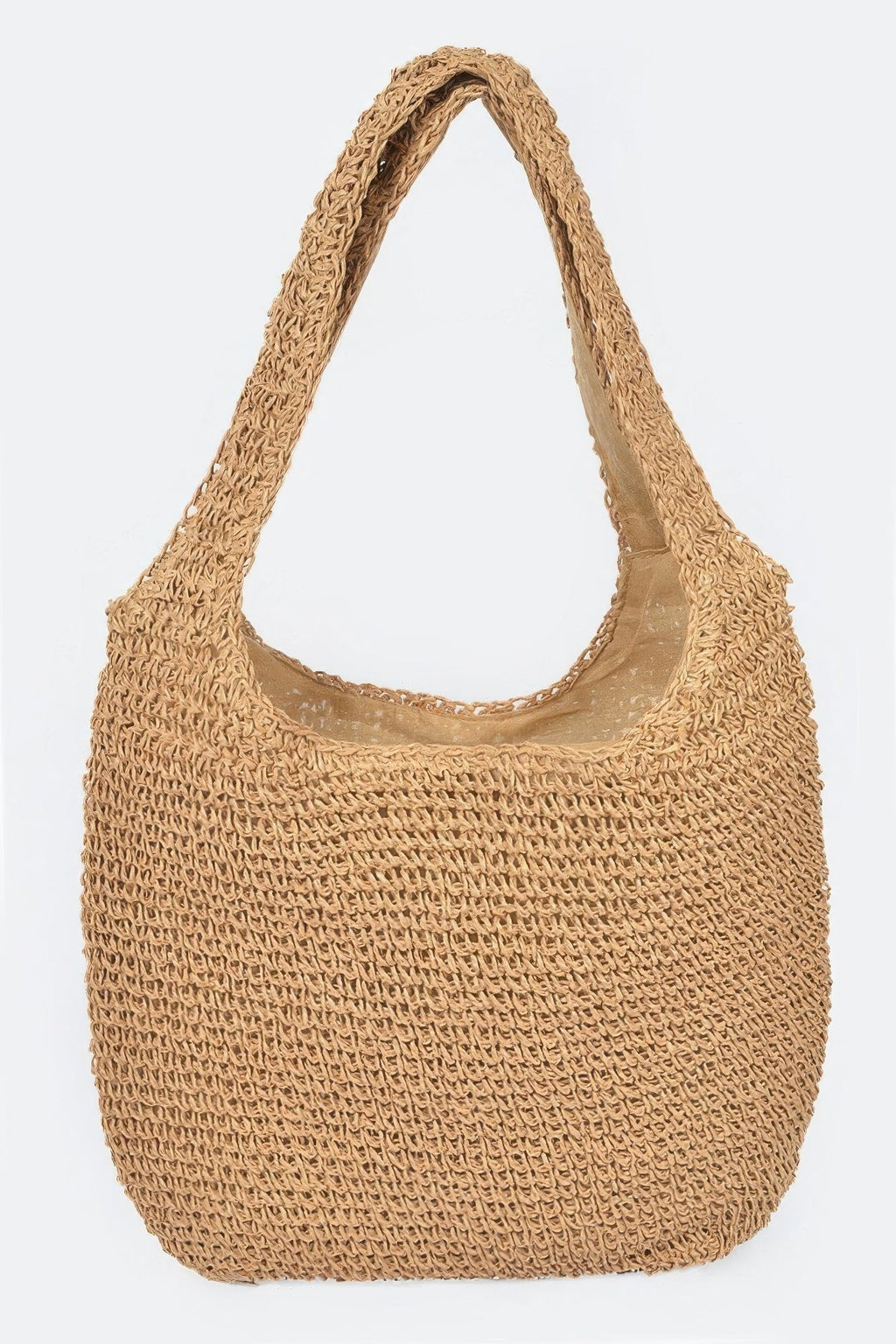 Faux Straw Hobo Bag
