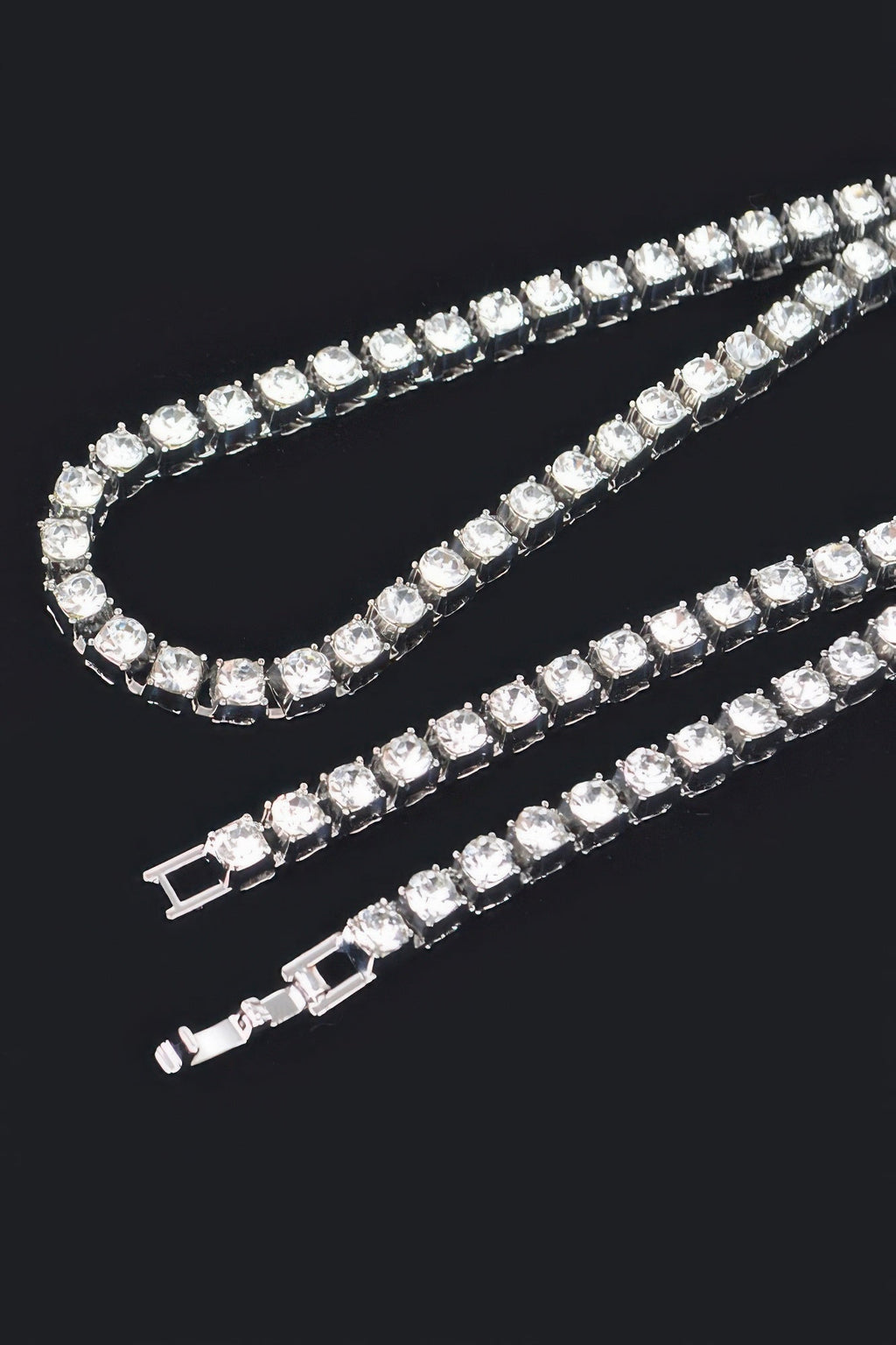 Rhinestone Chain Layered Necklace Chain
