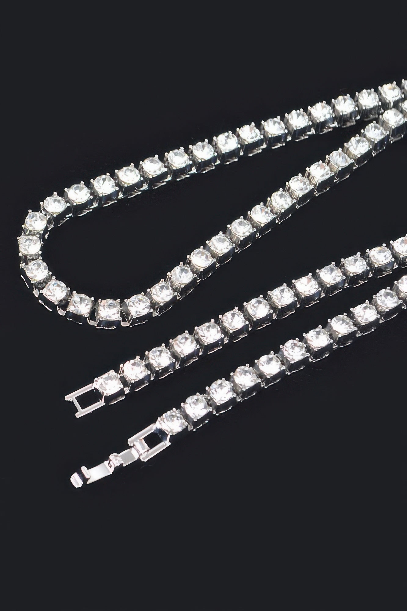 Rhinestone Chain Layered Necklace Chain