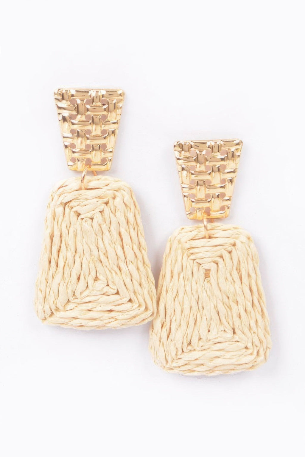 Faux Straw Dangling Earring