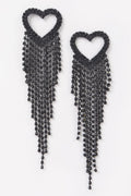 Rhinestone Heart Fringe Earring