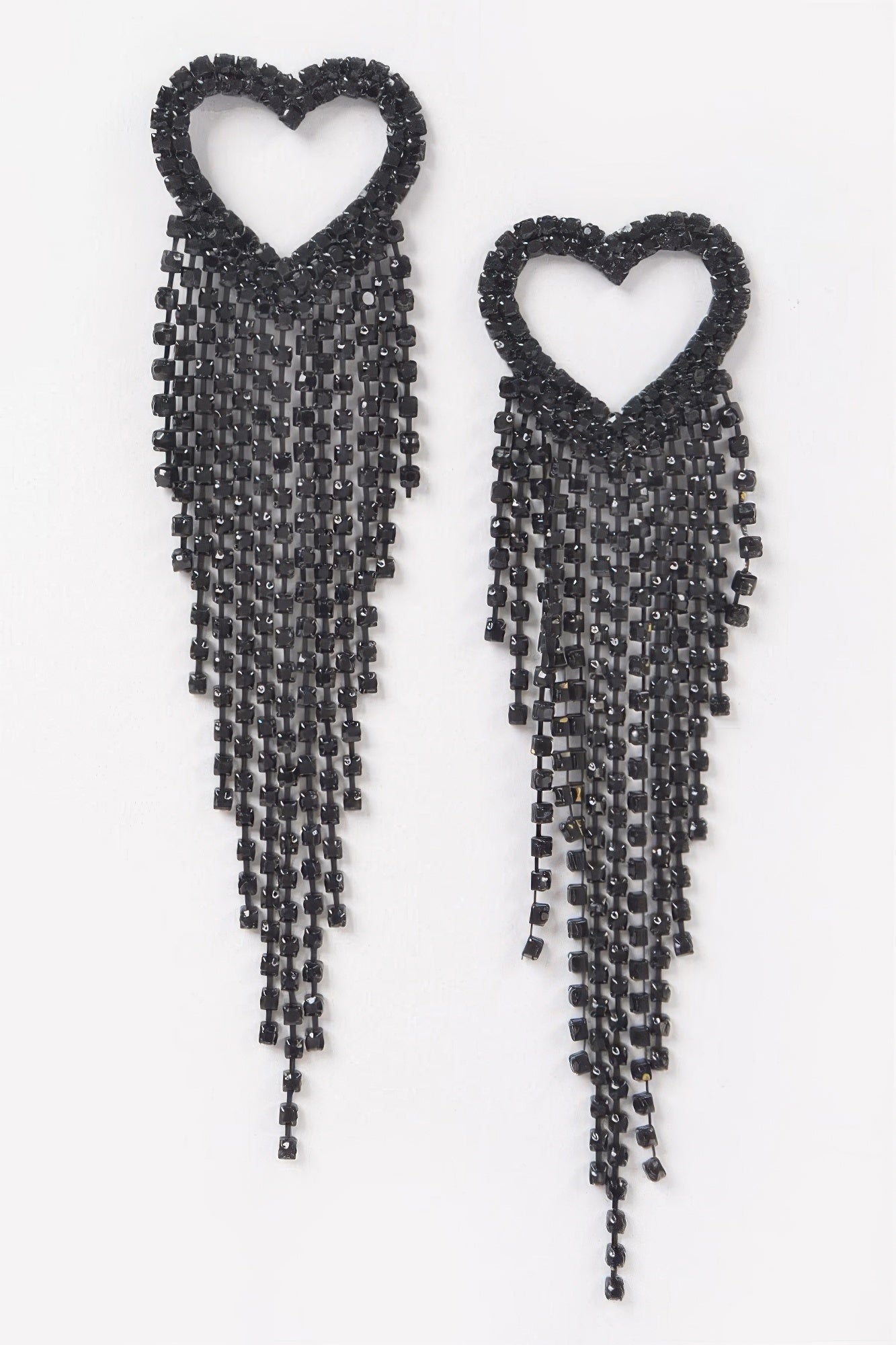 Rhinestone Heart Fringe Earring