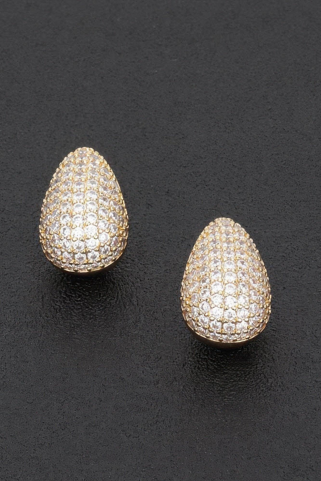 Rhinestone Metal Tear Drop Earring