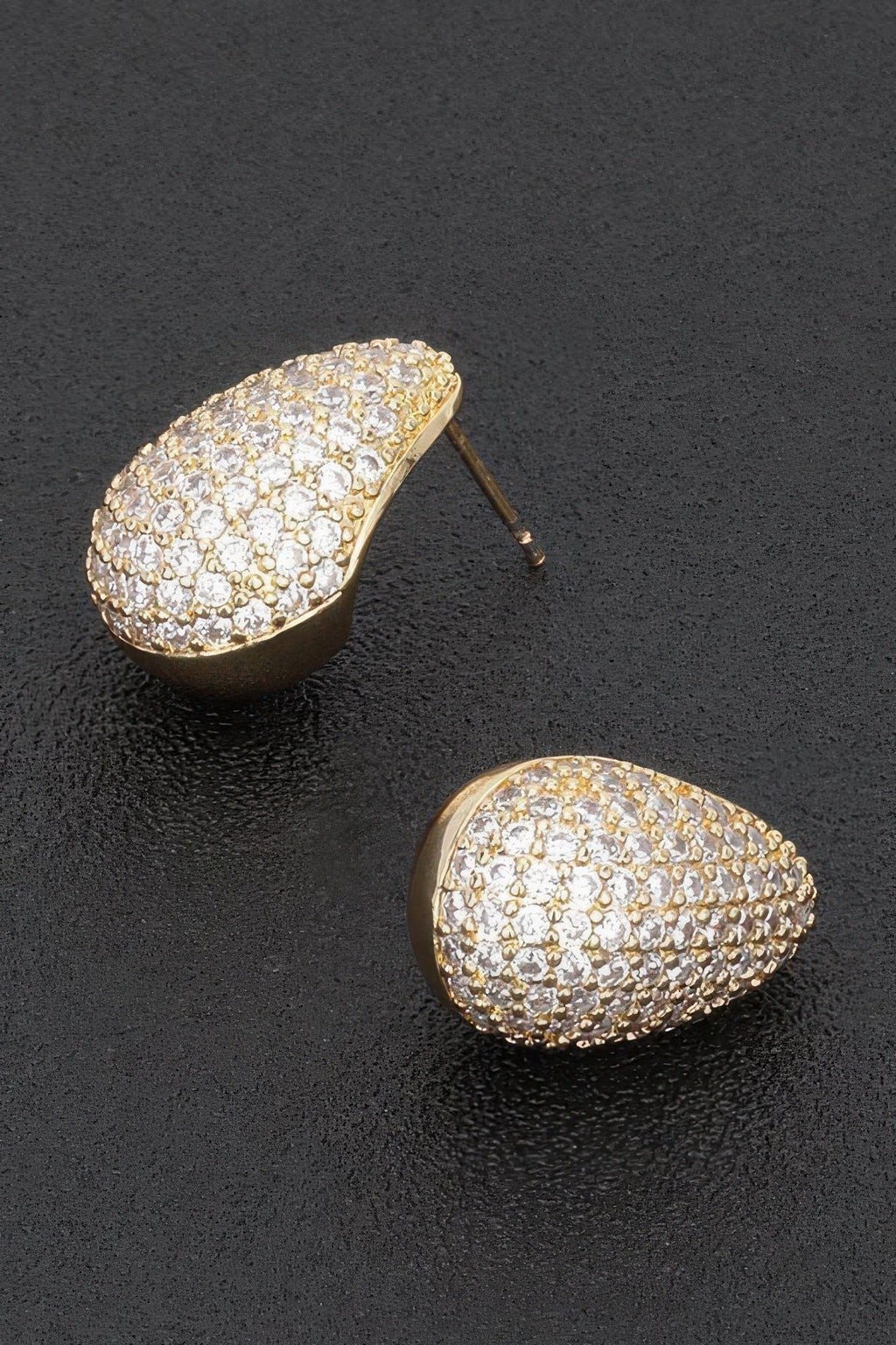 Rhinestone Metal Tear Drop Earring