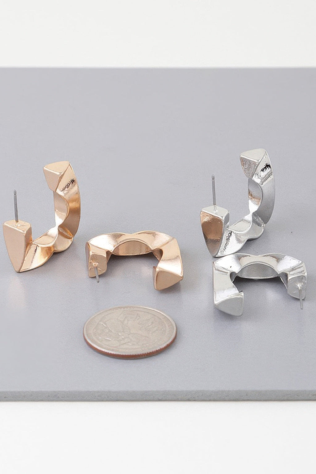 Geometric Cubic Hoop Earrings