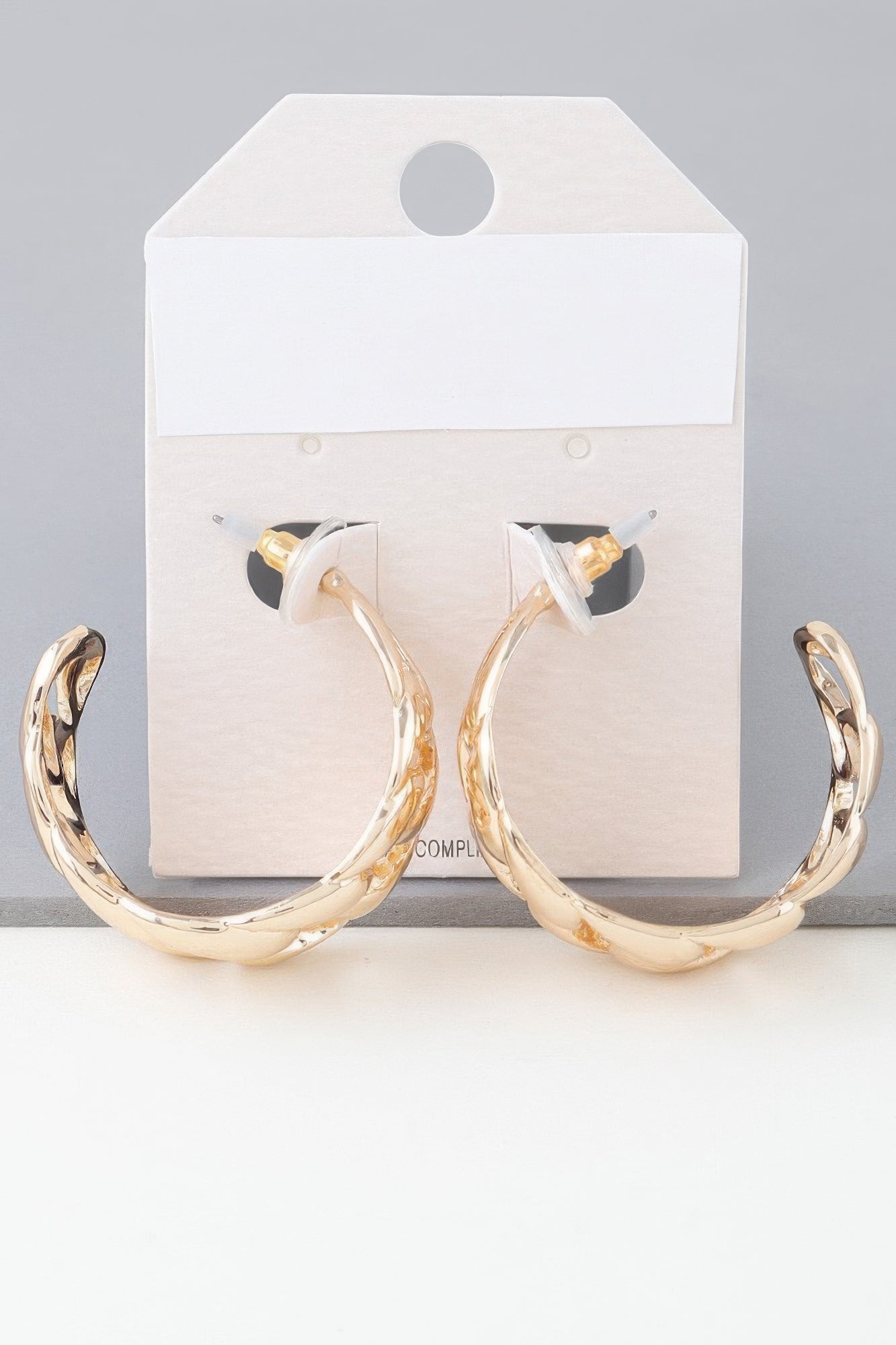 Curb Braid Chain Hoop Earrings