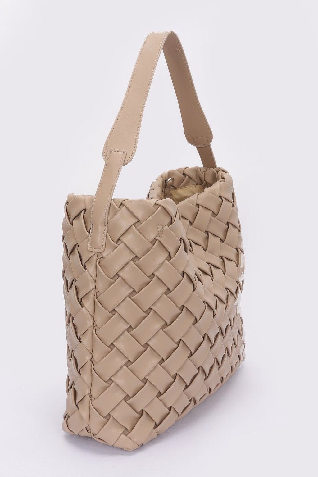 Faux Leather Braided Embossed Hobo Bag