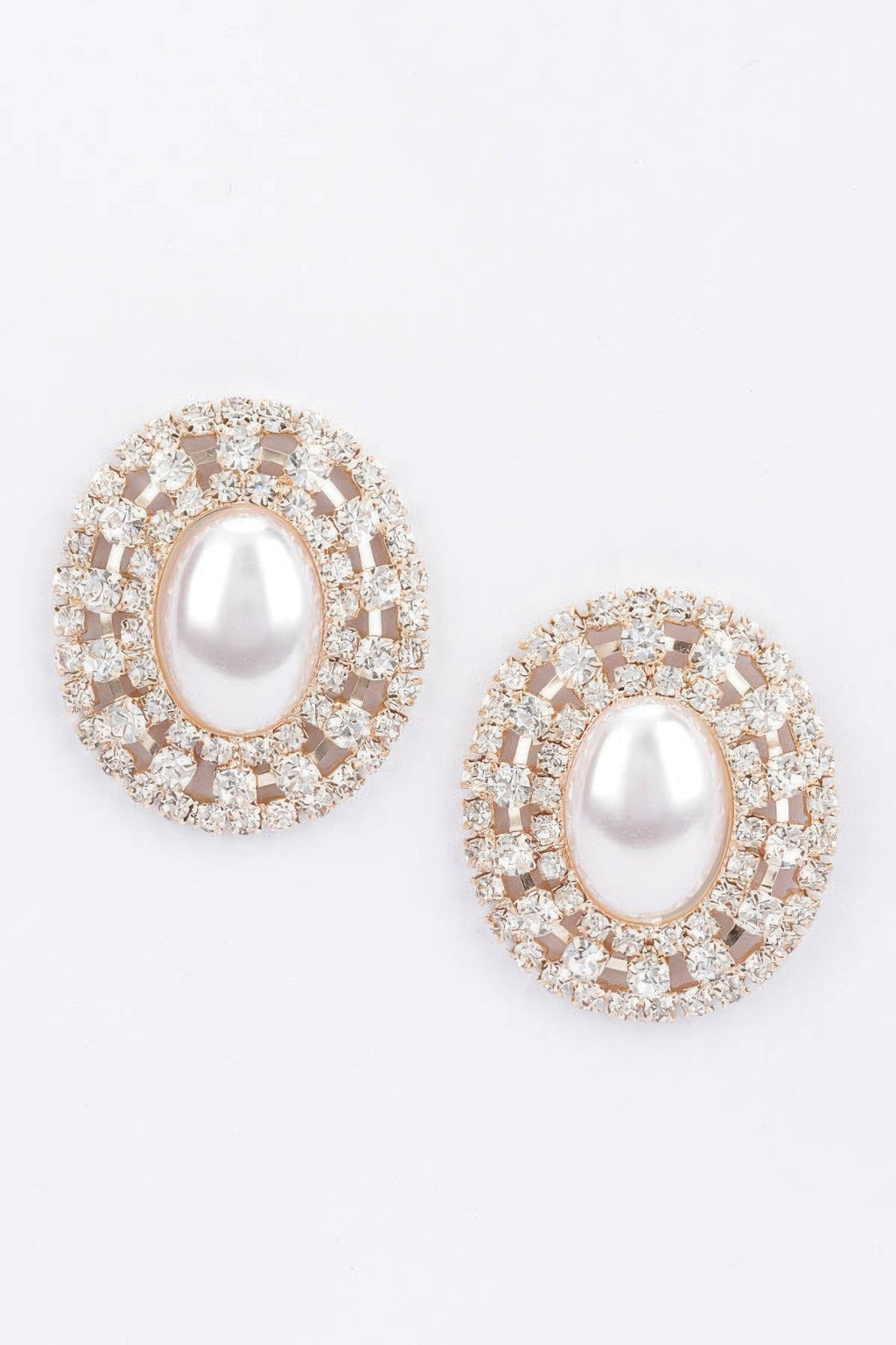 Faux Pearl Rhinestone Earring