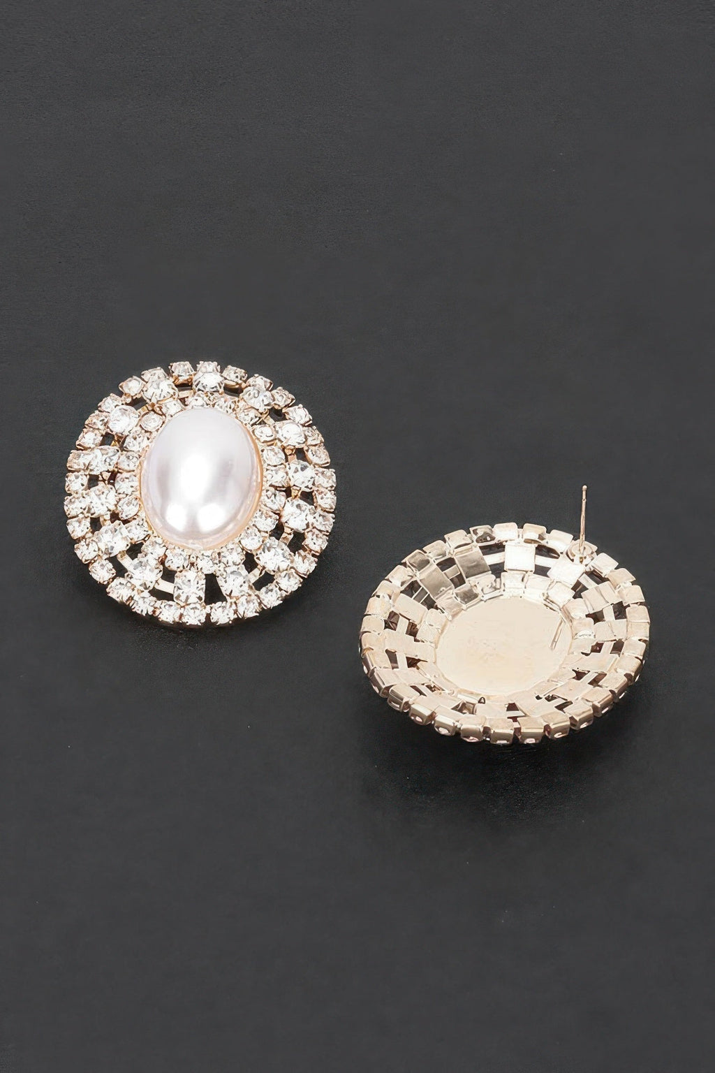 Faux Pearl Rhinestone Earring